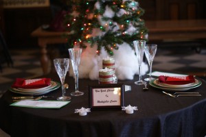 Photo by Kiera Valente '13. A holiday themed tablescape design.