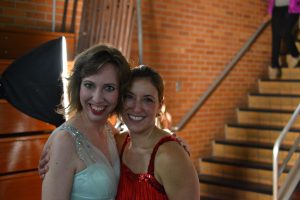 Photo by: Luke Kirtley '15 | Graphics Editor. English teacher Sandra McCue (left) took home the championship in the second annual Dancing with the South Stars. Spanish teacher Christine Spada (right) also performed in the event.