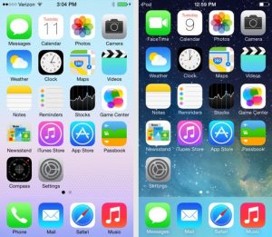 Photo courtesy of: mashable.com. iOS 7 featured a new design from Apple.